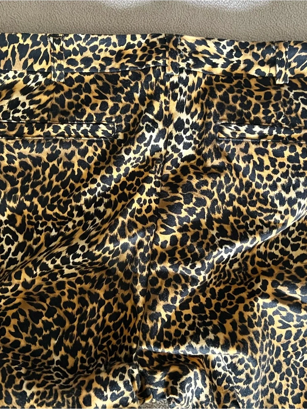 Michael Kors Leopard Print Straight Leg Stretch Pants - Size 10